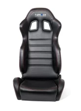 NRG Reclinable Racing Seat Black Leather with Red Stitching                                     - RSC-208-1L/R - Image 4