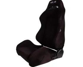 NRG Type-R Sport Seat Black Suede with Red Stitching