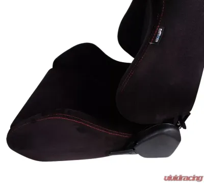 NRG Type-R Sport Seat Black Suede with Red Stitching - RSC-220L/R