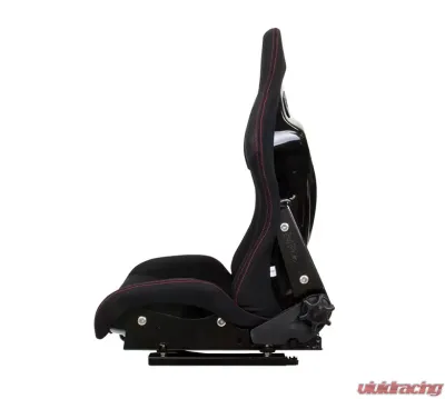 NRG FRP Reclinable Bucket Seat One-Piece Black Red - RSC-400BK