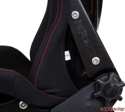 NRG FRP Reclinable Bucket Seat One-Piece Black Red - RSC-400BK