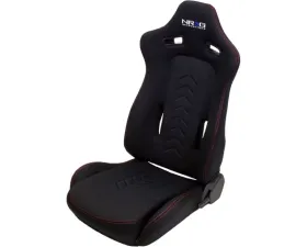 NRG The Arrow Sports Seat Black Cloth with Red Stitching