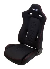NRG The Arrow Sports Seat Black Cloth with Red Stitching                                     - RSC-800L/R - Image 5