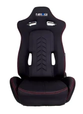 NRG The Arrow Sports Seat Black Cloth with Red Stitching                                     - RSC-800L/R - Image 2