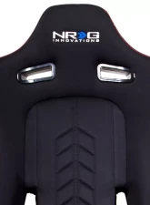 NRG The Arrow Sports Seat Black Cloth with Red Stitching                                     - RSC-800L/R - Image 4