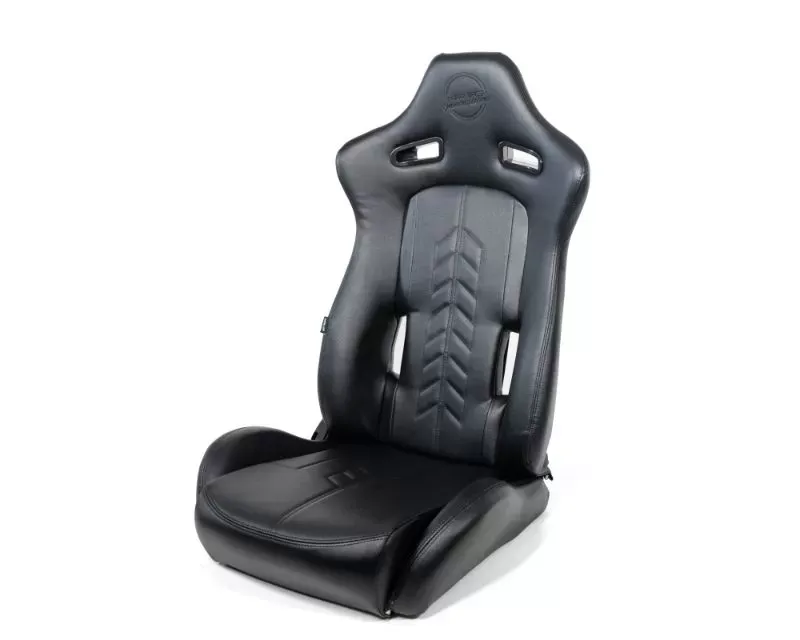 NRG The Arrow Sports Seat Vinyl  Black with Black Stitching - RSC-810BK L/R