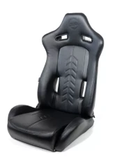 NRG The Arrow Sports Seat Vinyl  Black with Black Stitching                                     - RSC-810BK L/R - Image 4