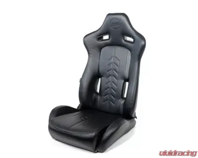 NRG The Arrow Sports Seat Vinyl  Black with Black Stitching - RSC-810BK L/R