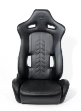 NRG The Arrow Sports Seat Vinyl  Black with Black Stitching                                     - RSC-810BK L/R - Image 2