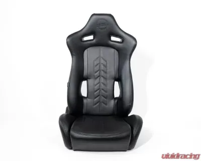 NRG The Arrow Sports Seat Vinyl  Black with Black Stitching - RSC-810BK L/R