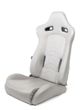 NRG The Arrow Sports Seat Vinyl  Grey with Grey Stitching                                     - RSC-810GY L/R - Image 4