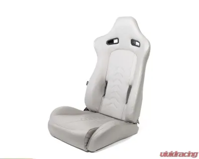 NRG The Arrow Sports Seat Vinyl  Grey with Grey Stitching - RSC-810GY L/R