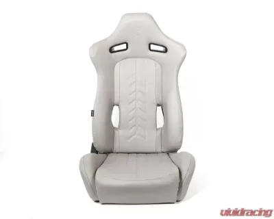 NRG The Arrow Sports Seat Vinyl  Grey with Grey Stitching - RSC-810GY L/R