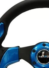 NRG Reinforced Sport Steering Wheel 320mm Blue Trim                                     - RST-001BL - Image 3