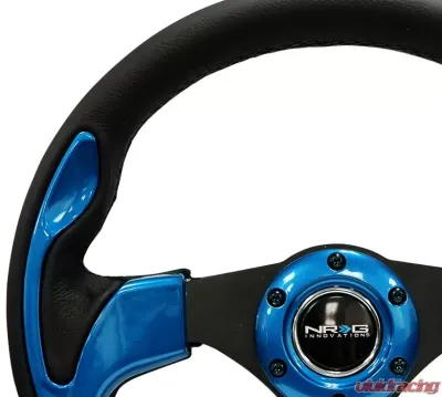 NRG Reinforced Sport Steering Wheel 320mm Blue Trim - RST-001BL