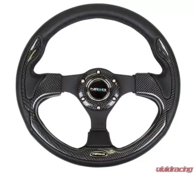 NRG Sport Reinforced Steering Wheel 320mm Carbon Fiber Look Trim 001CBL - RST-001CFL