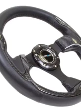 NRG Sport Reinforced Steering Wheel 320mm Carbon Fiber Look Trim 001CBL                                     - RST-001CFL - Image 2