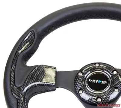 NRG Sport Reinforced Steering Wheel 320mm Carbon Fiber Look Trim 001CBL - RST-001CFL