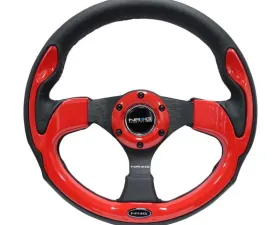 NRG Reinforced Sport Steering Wheel 320mm Red Trim