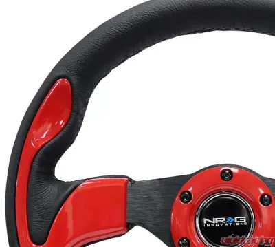 NRG Reinforced Sport Steering Wheel 320mm Red Trim - RST-001RD