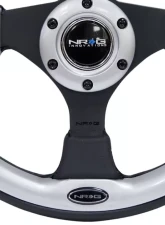 NRG Reinforced Sport Steering Wheel 320mm Silver Trim                                     - RST-001SL - Image 4