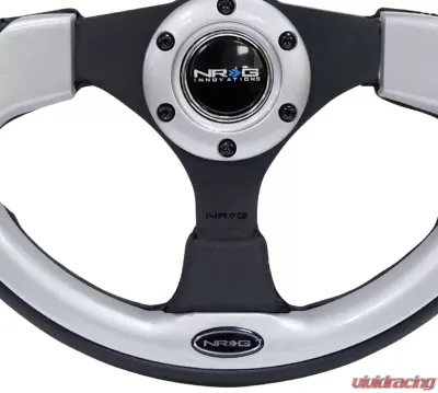 NRG Reinforced Sport Steering Wheel 320mm Silver Trim - RST-001SL