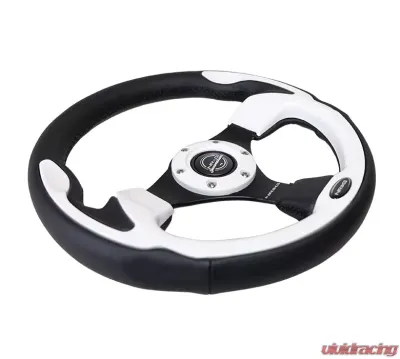 NRG Reinforced Sport Steering Wheel 320mm White Trim - RST-001WT