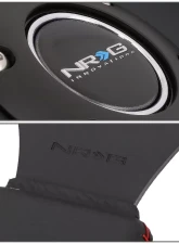 NRG Reinforced Sport Steering Wheel 320mm Dual Button Black Spoke Black Leather                                     - RST-007R - Image 4