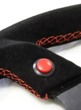 NRG Reinforced Sport Steering Wheel 320mm Dual Button Black Spoke Black Suede                                     - RST-007S - Image 3