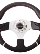 NRG Reinforced Evo Style Steering Wheel 350mm Black Leather                                     - RST-008R - Image 3