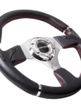 NRG Reinforced Evo Style Steering Wheel 350mm Black Leather                                     - RST-008R - Image 2