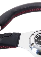 NRG Reinforced Evo Style Steering Wheel 350mm Black Leather                                     - RST-008R - Image 3