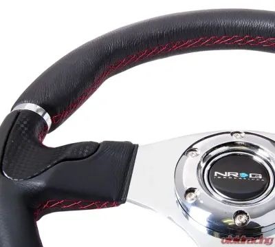 NRG Reinforced Evo Style Steering Wheel 350mm Black Leather - RST-008R