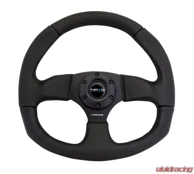 NRG Reinforced Steering Wheel Leather Steering Wheel Black Stitch - RST-009R
