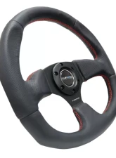 NRG Reinforced Steering Wheel Leather Steering Wheel Red Stitch                                     - RST-009R-RS - Image 2