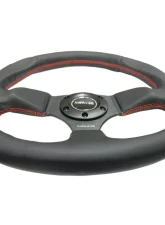 NRG Reinforced Steering Wheel Leather Steering Wheel Red Stitch                                     - RST-009R-RS - Image 3