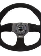 NRG Reinforced Steering Wheel Suede Leather Steering Wheel Black Stitch                                     - RST-009S - Image 2