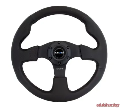 NRG Reinforced Steering Wheel 320mm Leather Steering Wheel Red Stitch - RST-012R