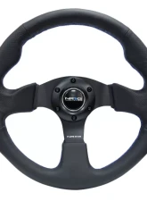 NRG Reinforced Steering Wheel 320mm Sport Leather Steering Wheel Blue Stitch                                     - RST-012R-BL - Image 3