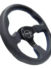 NRG Reinforced Steering Wheel 320mm Sport Leather Steering Wheel Blue Stitch                                     - RST-012R-BL - Image 2