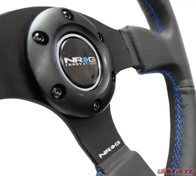 NRG Reinforced Steering Wheel 320mm Sport Leather Steering Wheel Blue Stitch - RST-012R-BL