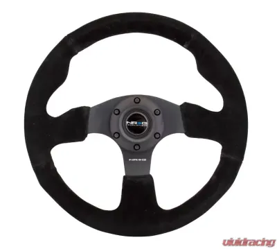 NRG Reinforced Steering Wheel 320mm Suede?? Steering Wheel Black Stitch - RST-012S