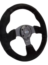 NRG Reinforced Steering Wheel 320mm Suede?? Steering Wheel Black Stitch                                     - RST-012S - Image 2