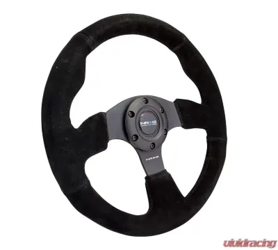 NRG Reinforced Steering Wheel 320mm Suede?? Steering Wheel Black Stitch - RST-012S