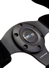 NRG Reinforced Steering Wheel 320mm Suede?? Steering Wheel Black Stitch                                     - RST-012S - Image 3
