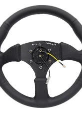 NRG Reinforced Steering Wheel 350mm Sport Leather Racing 2.5 Inch Deep Comfort Grip 5mm matte black spoke                                     - RST-023MB-R - Image 4