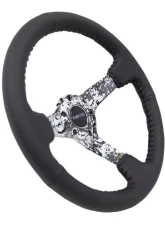 NRG Reinforced Sport Steering Wheel 350mm 3 Inch Deep Hydro Dipped Digital Camo 5mm spoke Black Leather Black Baseball Stitching                                     - RST-036DC-R - Image 2