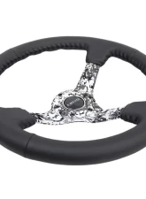 NRG Reinforced Sport Steering Wheel 350mm 3 Inch Deep Hydro Dipped Digital Camo 5mm spoke Black Leather Black Baseball Stitching                                     - RST-036DC-R - Image 4