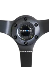 NRG Reinforced Sport Steering Wheel 350mm Odi Aurimas Bakchis Signature Race Style 3 Inch deep black Leather                                     - RST-036MB-R - Image 2