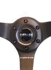 NRG Reinforced Sport Steering Wheel 350mm Odi Aurimas Bakchis Signature Race Style 3 Inch deep black Suede                                     - RST-036MB-S - Image 2